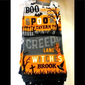 2 Halloween City Signs Kitchen Towels BOOVILLE
